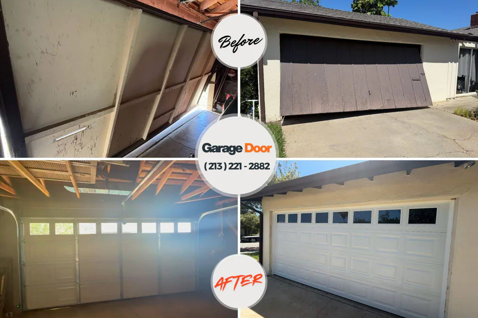 Before and after: garage door repair Raleigh, MS